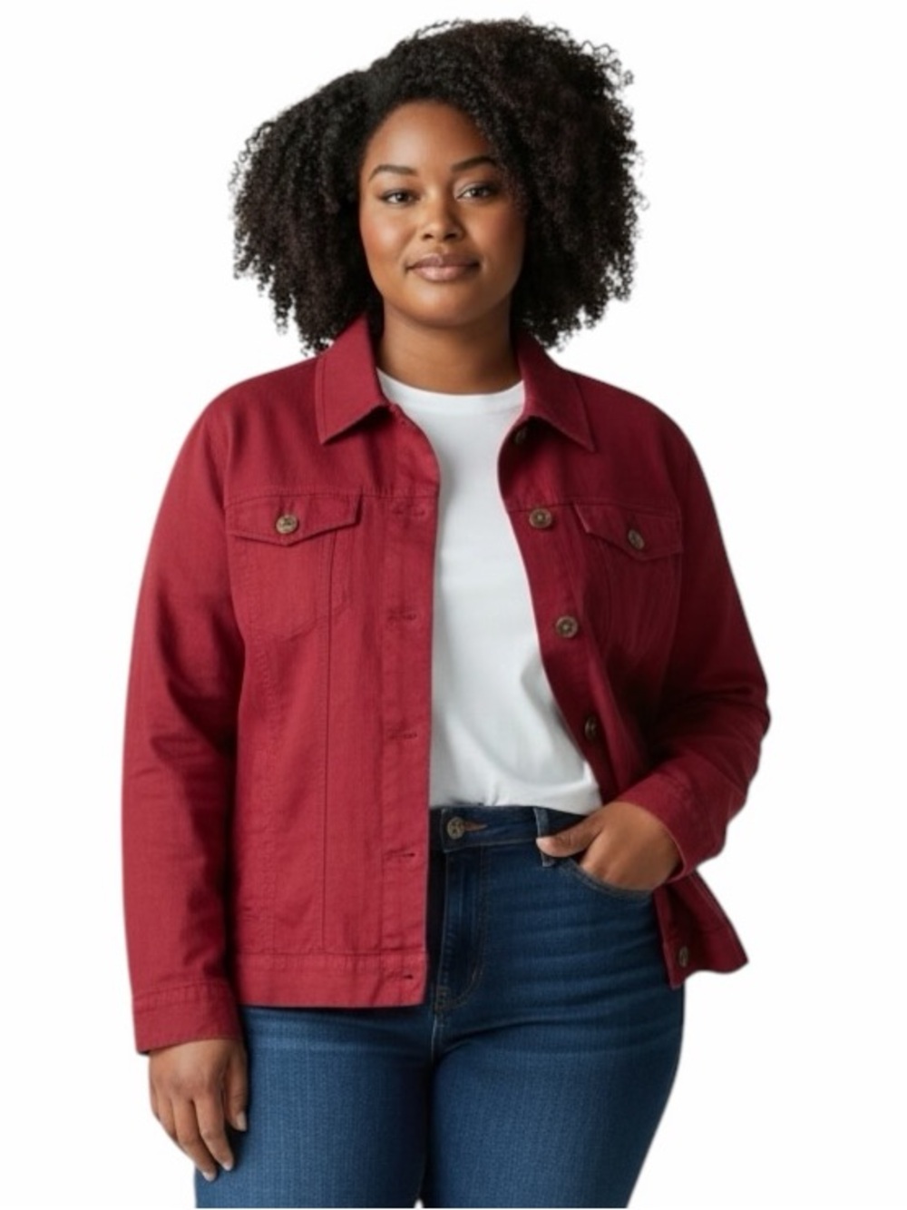 Eddie Bauer•Crimson Red Linen Cotton Jacket